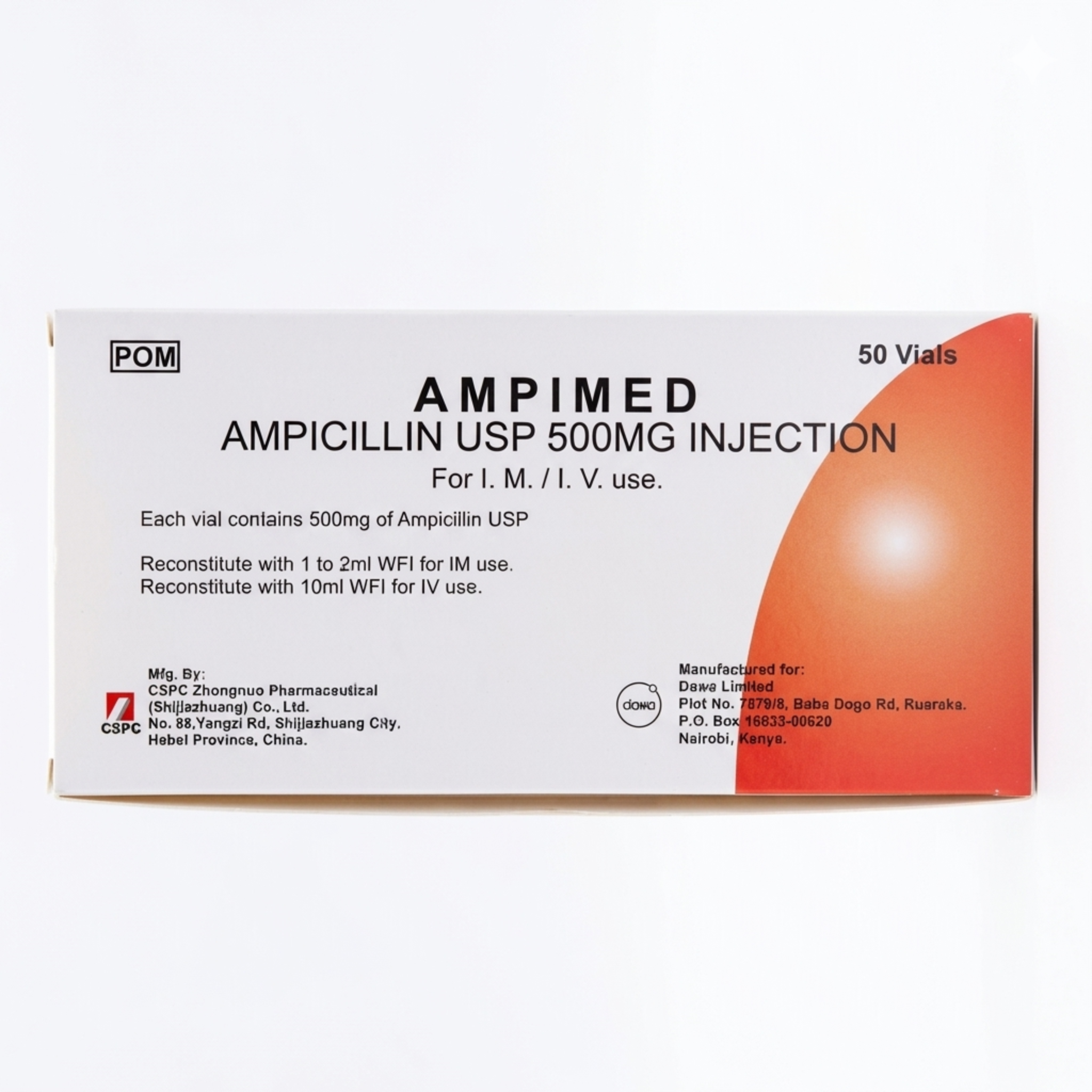 AMPIMED AMPICILLIN USP 500MG INJECTION