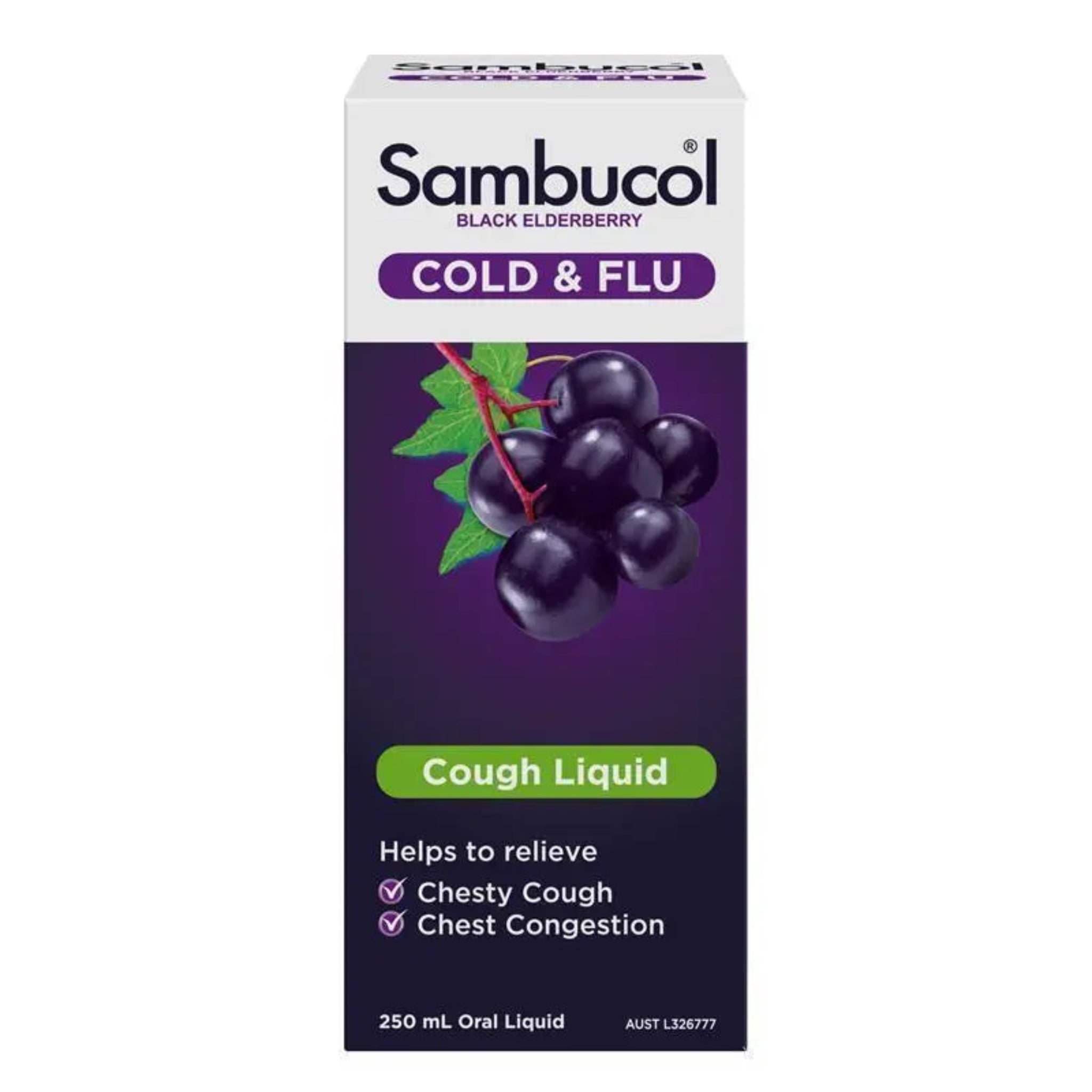 Sambucol Cold & Flu + Cough Liquid 250ml
